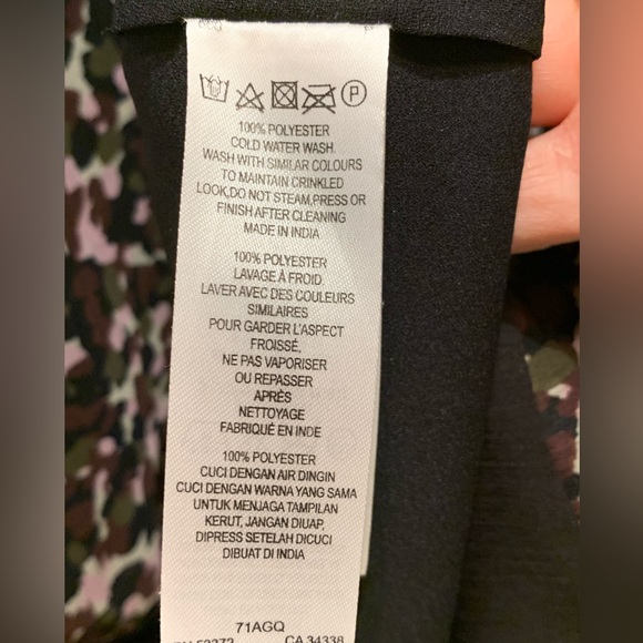 French condition black multi floral dress 3/4 length leaves size4 mint condition - Picture 10 of 10